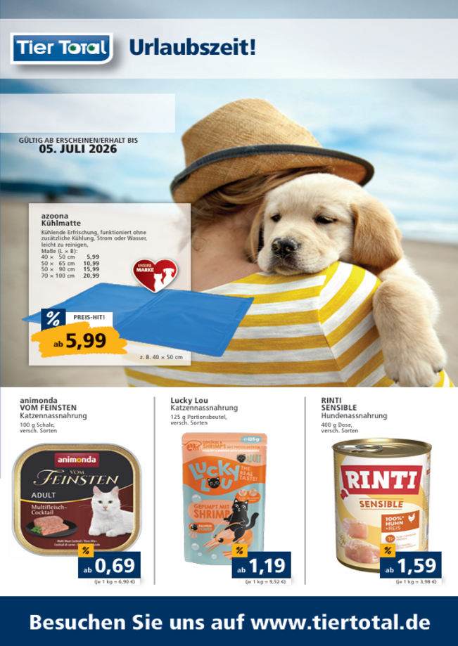 Hier unsere aktuelle Werbung entdecken! Urlaubszeit!